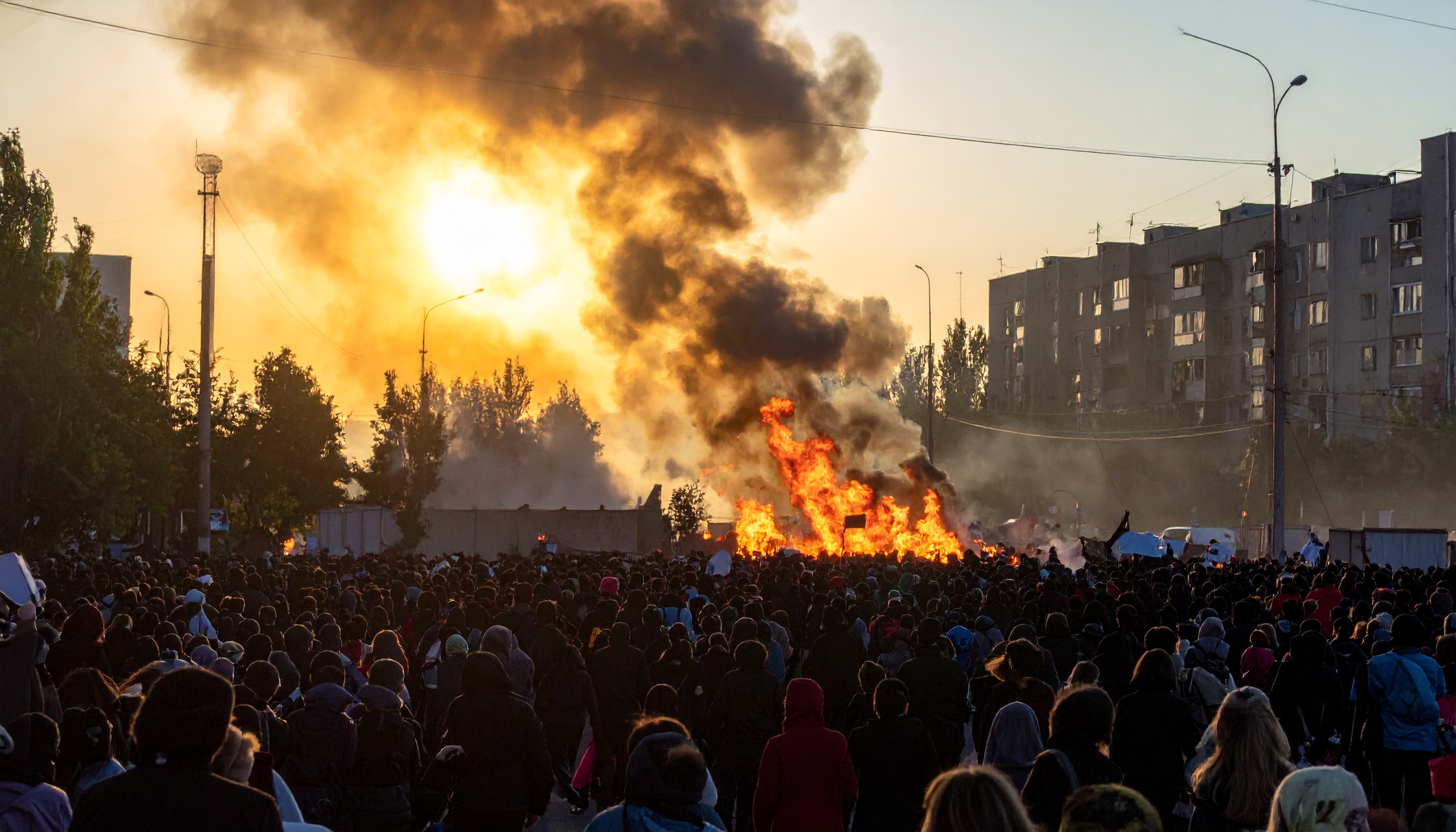 カザフスタン・アルマトイ州で市民が中国・習近平氏の肖像掲げ抗議、警察が措置進める
