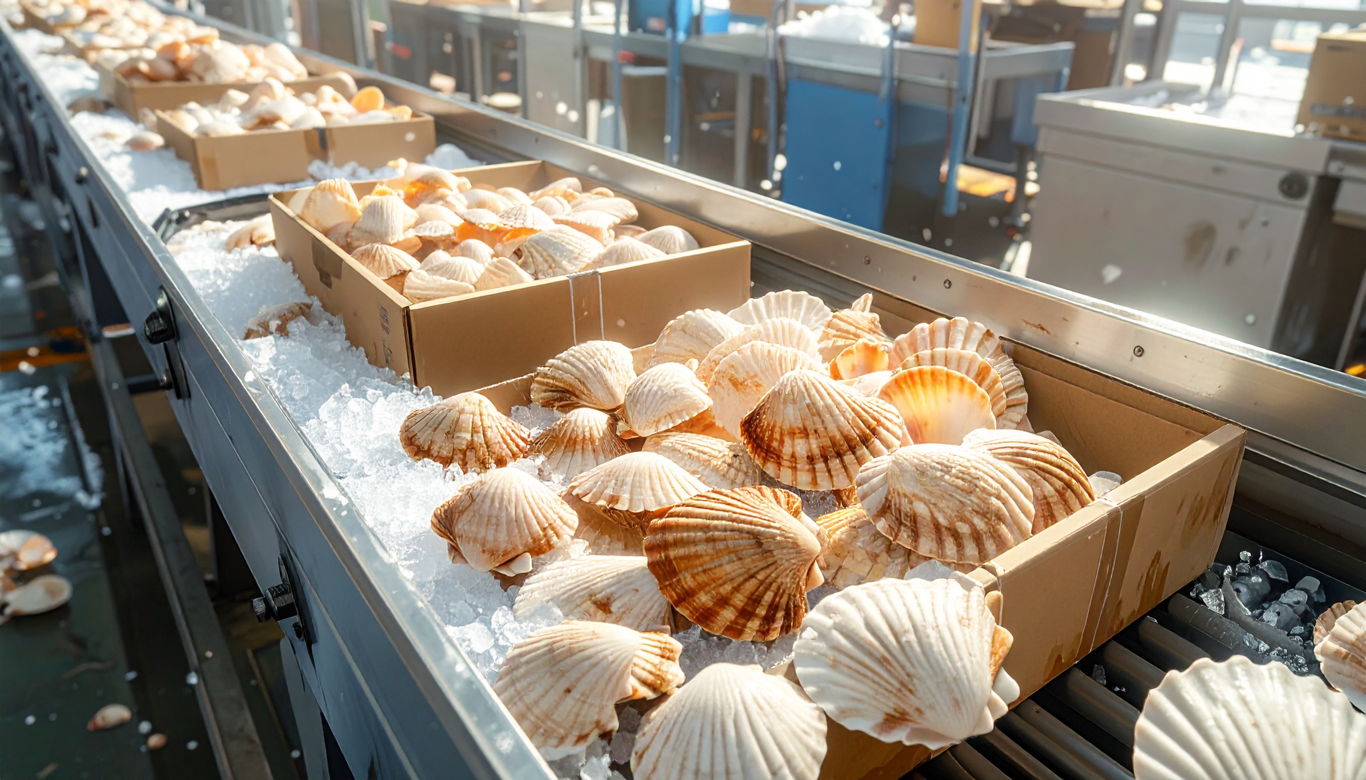 中国向け輸入事実上停止で、北海道の加工場がホタテ選別続行