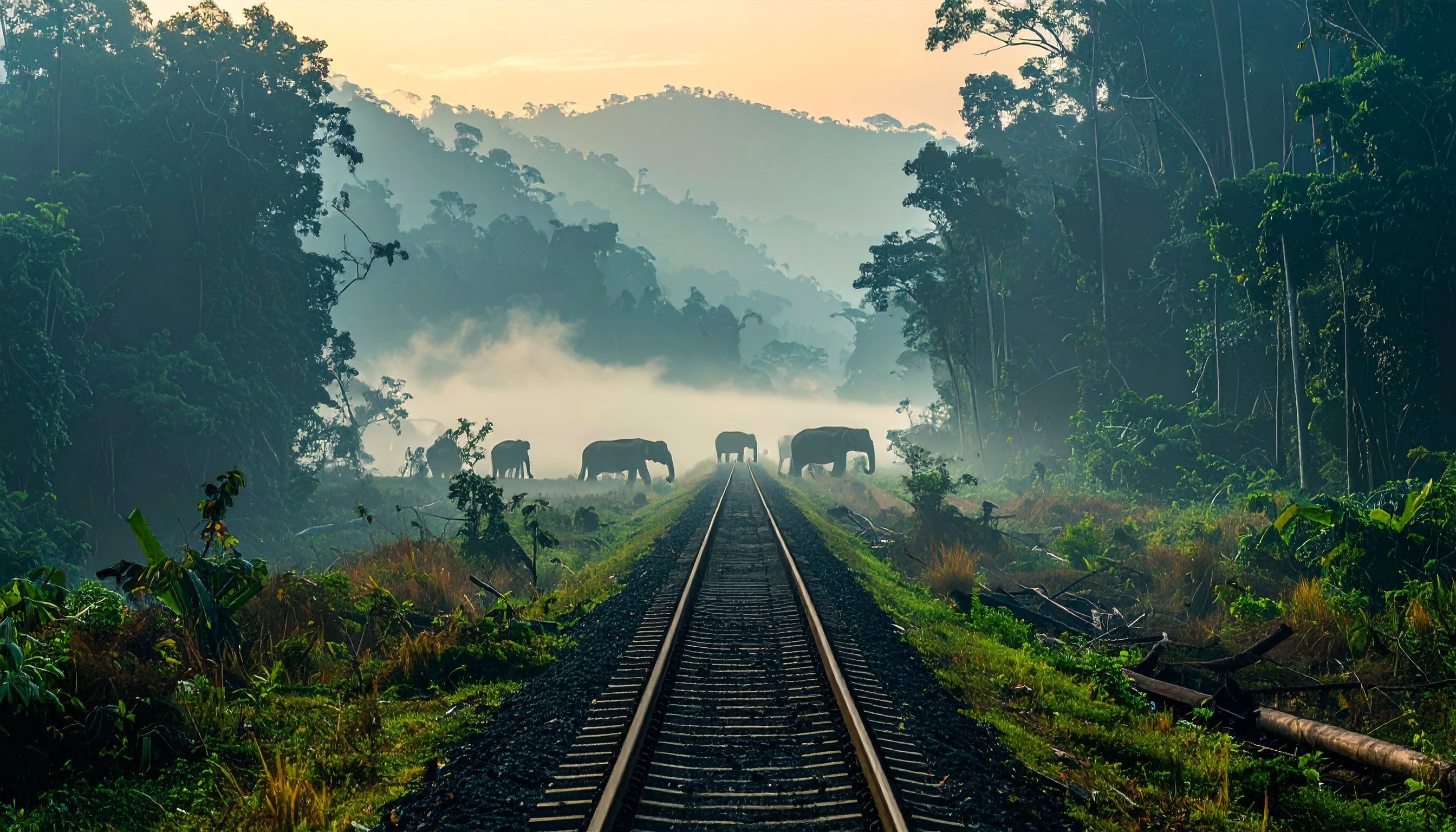 インド・アッサム州 長距離旅客列車が野生ゾウ群に衝突 子含む7頭死亡