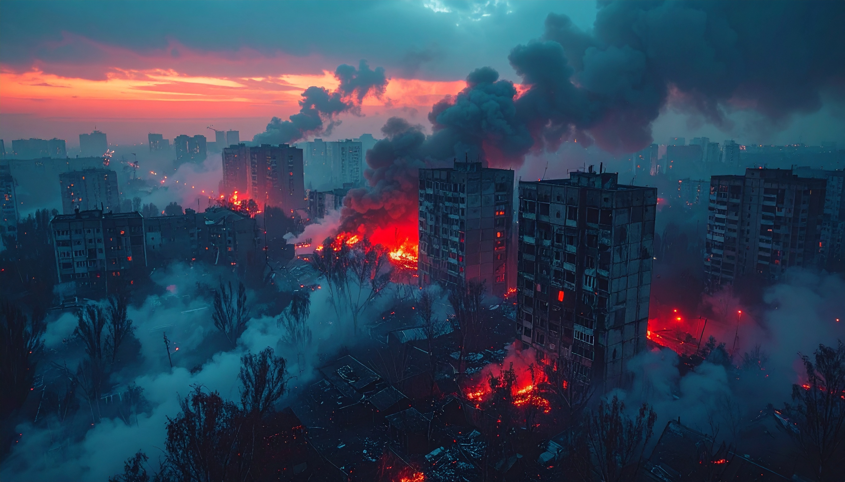 ウクライナ・キーウでロシア無人機攻撃、死者2人・建物火災と給水影響