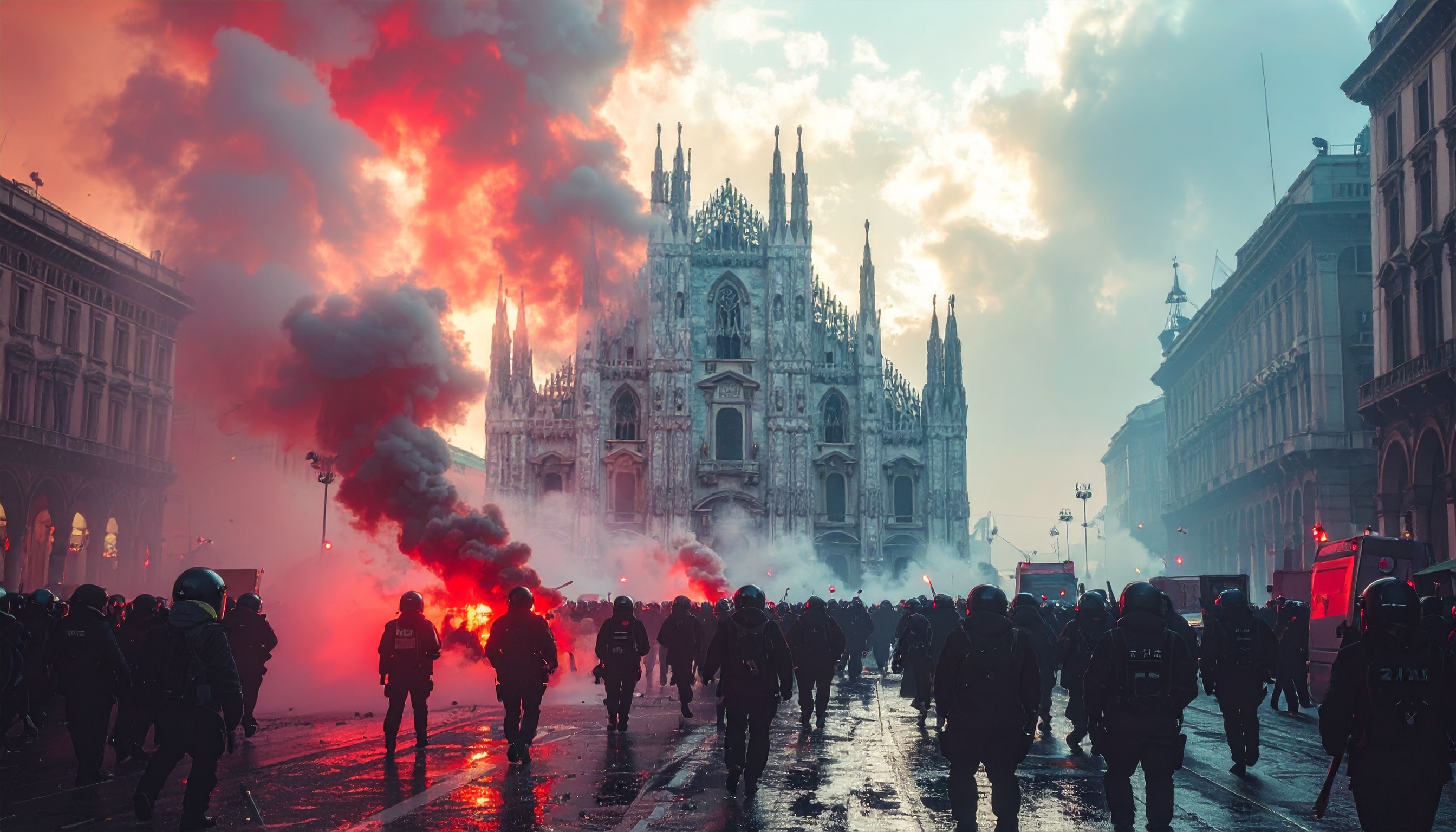 冬季五輪開幕直後 イタリア・ミラノで1万人が大会運営に抗議、6人拘束