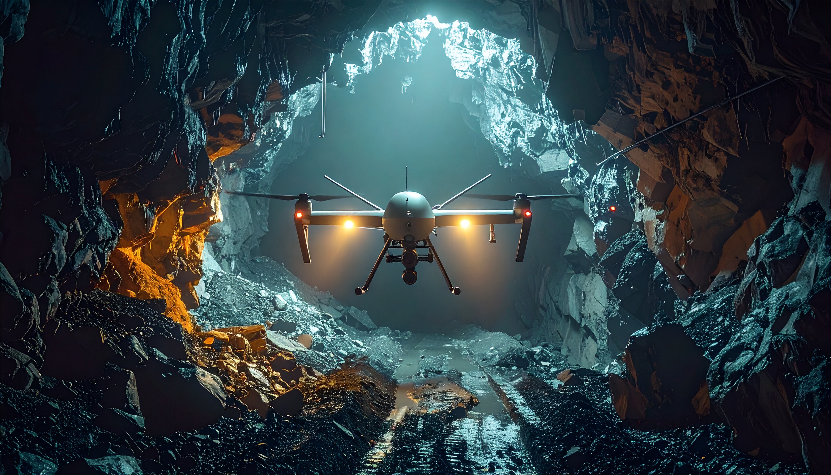 KDDIと清水建設、米衛星Starlinkで坑内通信を実現 ドローン巡回成功