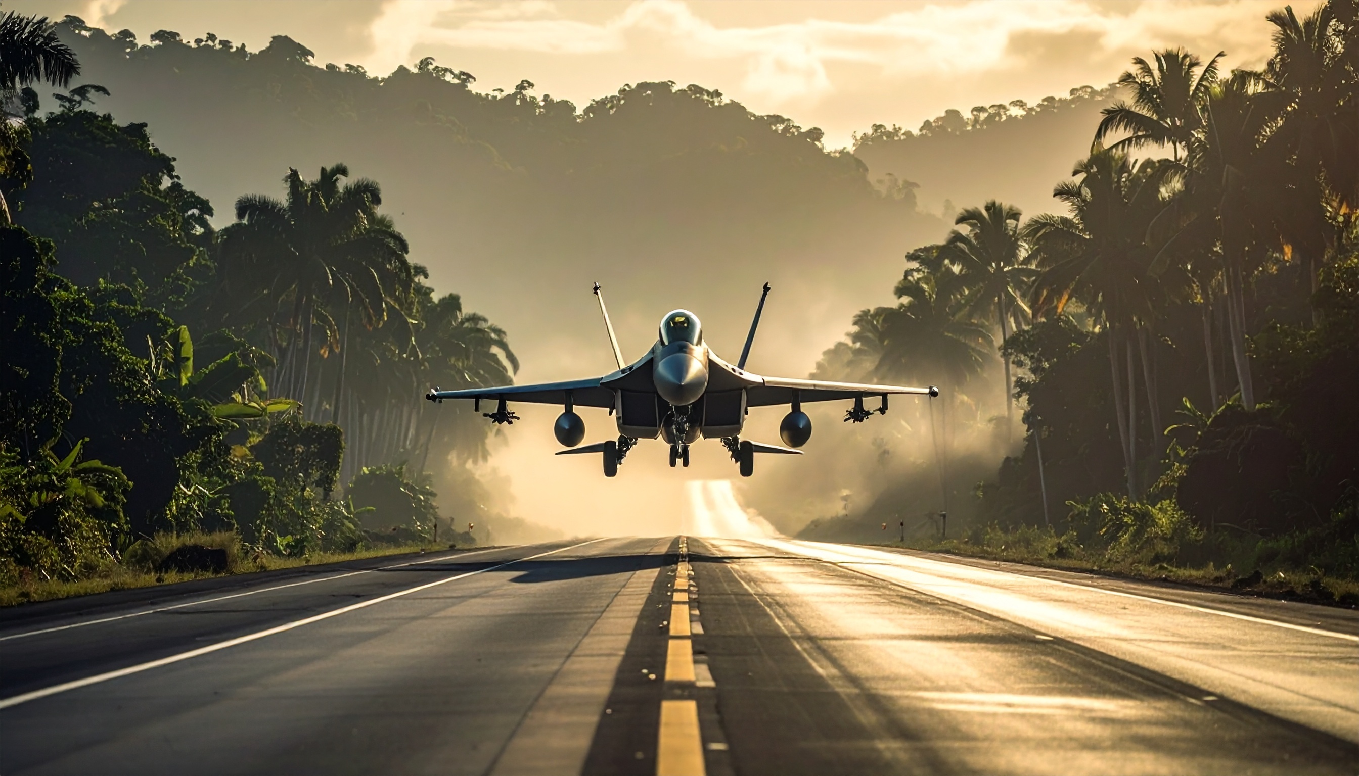 インドネシア・ランプン州 有料道路を緊急滑走路化、空軍が試験