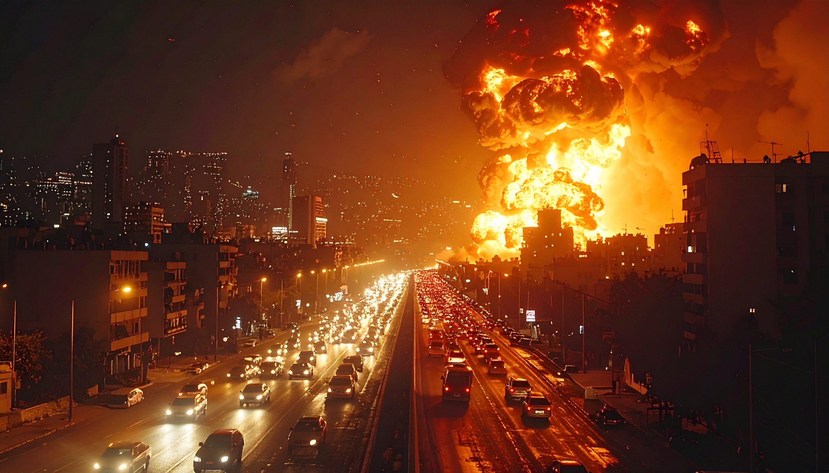 武装組織ヒズボラが攻撃、レバノン・ベイルート南郊で爆発・住民逃走