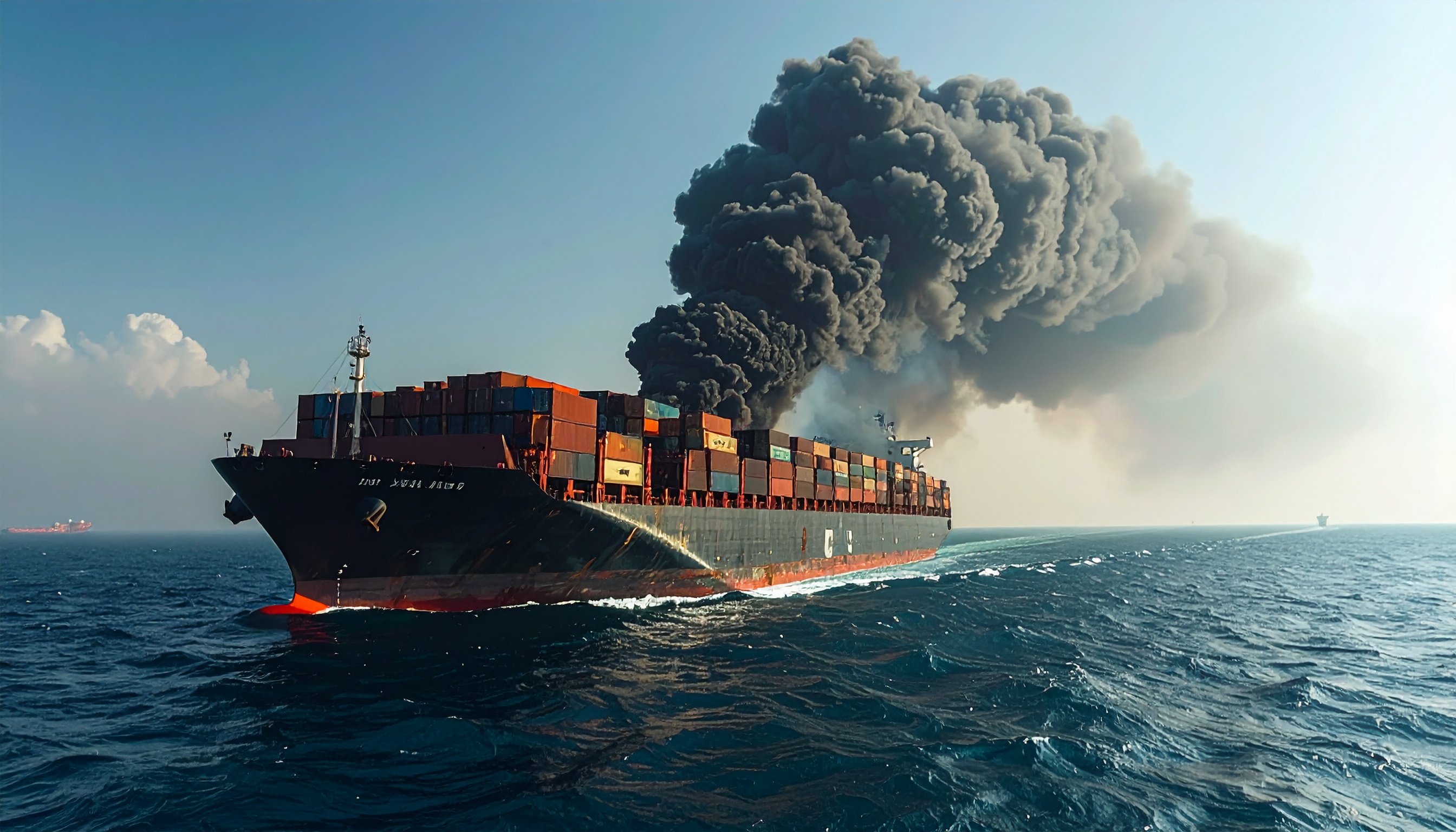 中東・ホルムズ海峡付近でコンテナ船が飛翔体直撃、乗組員退避