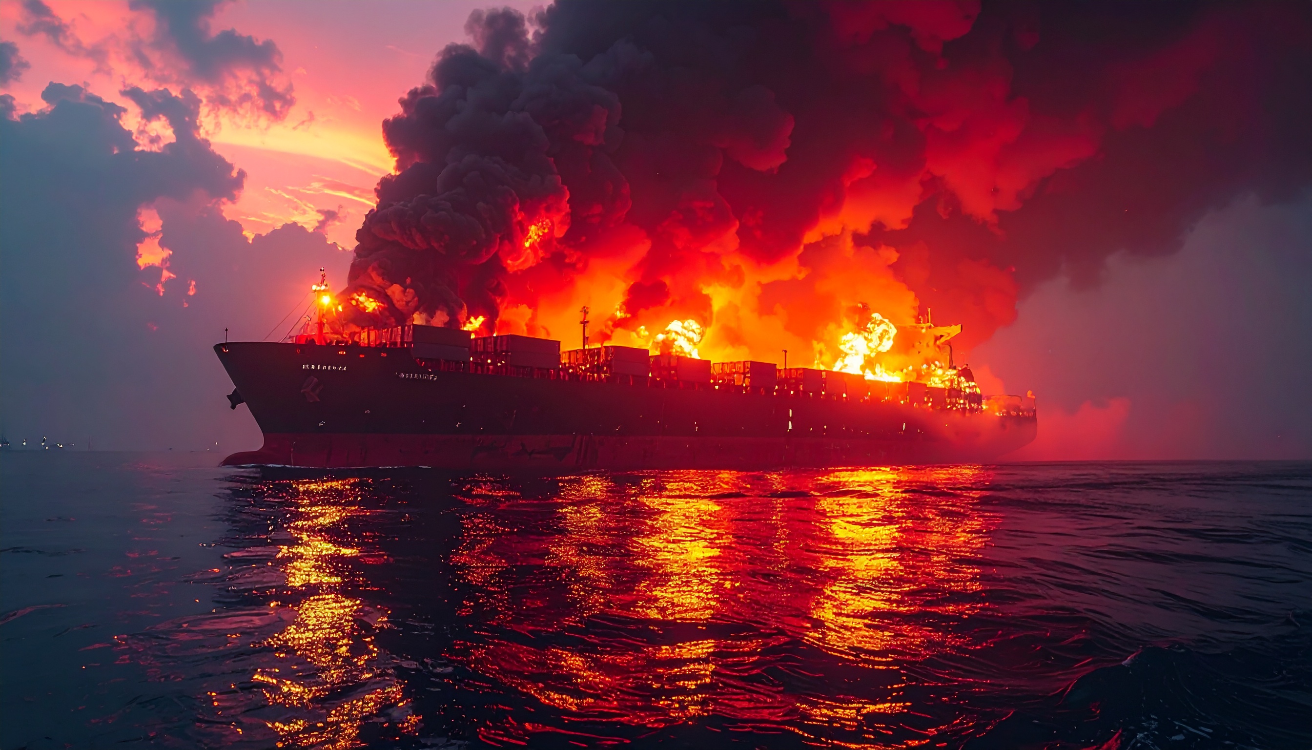 商船三井所有のコンテナ船が攻撃、オマーン沖で火災と乗組員退避