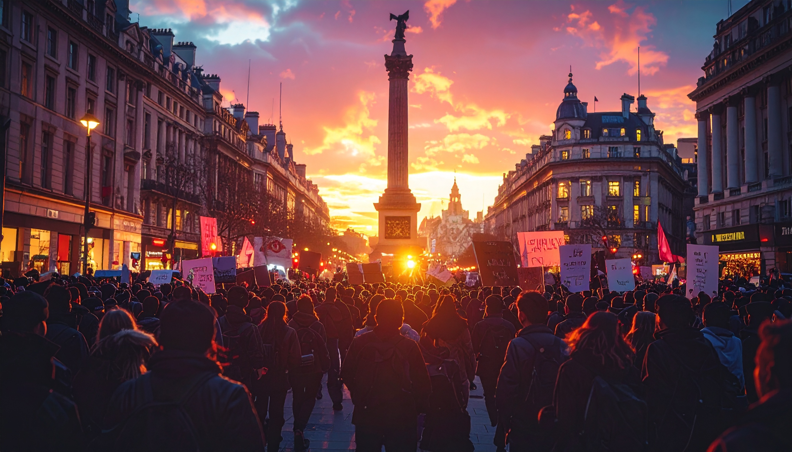 英国ロンドン中心部トラファルガー広場で親パレスチナ抗議、523人逮捕