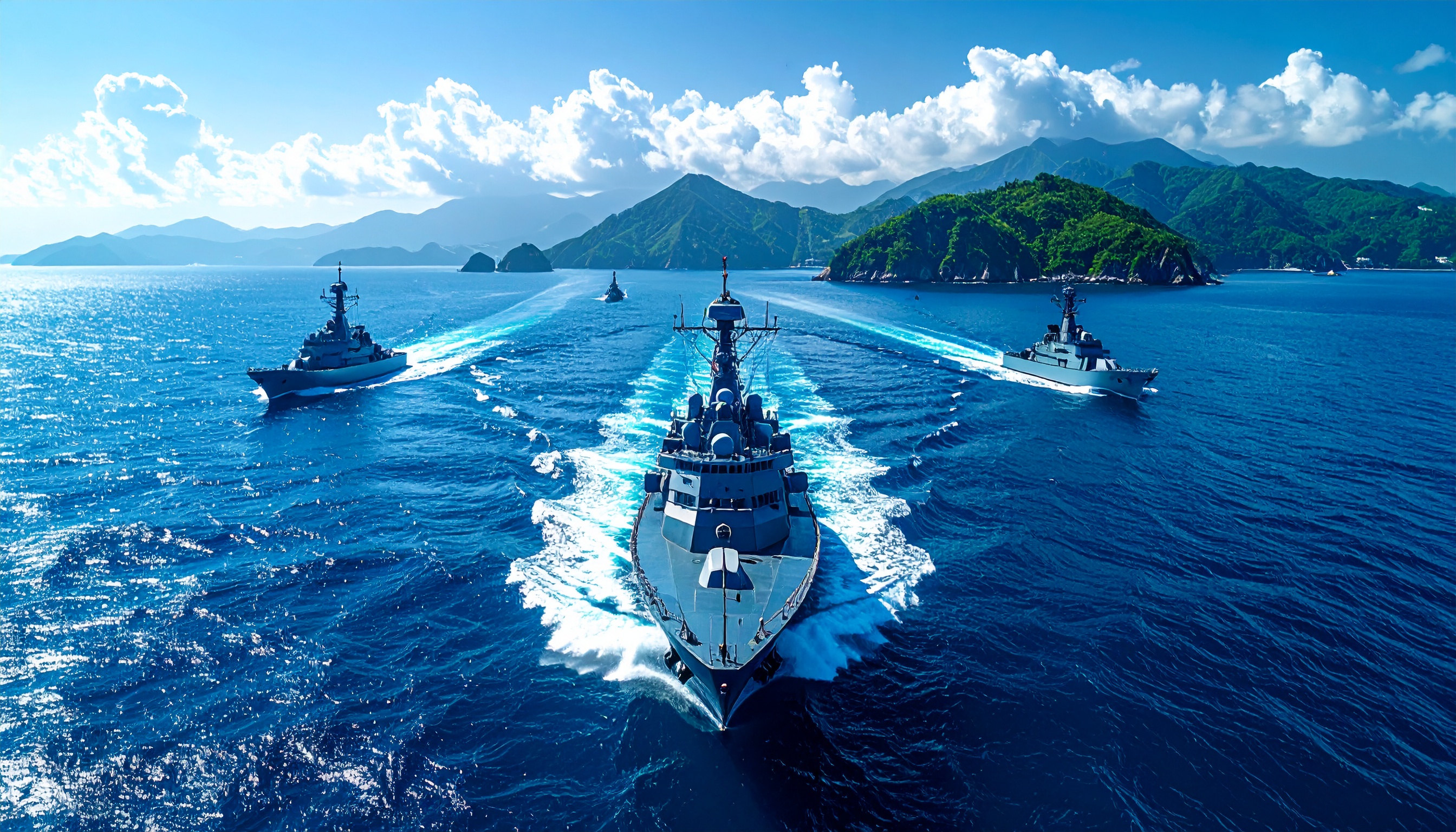 中国軍東部戦区海軍編隊 与那国島と西表島の間を通過し帰航を公表