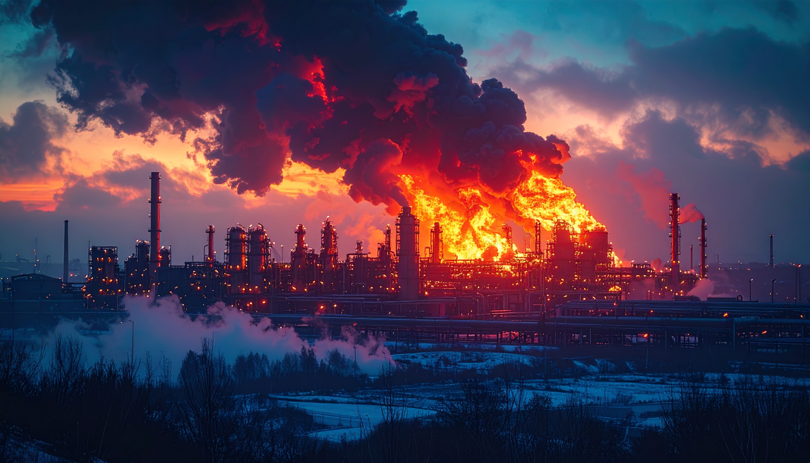 ロシア南部クラスノダール地方トゥアプセ製油所で大規模火災