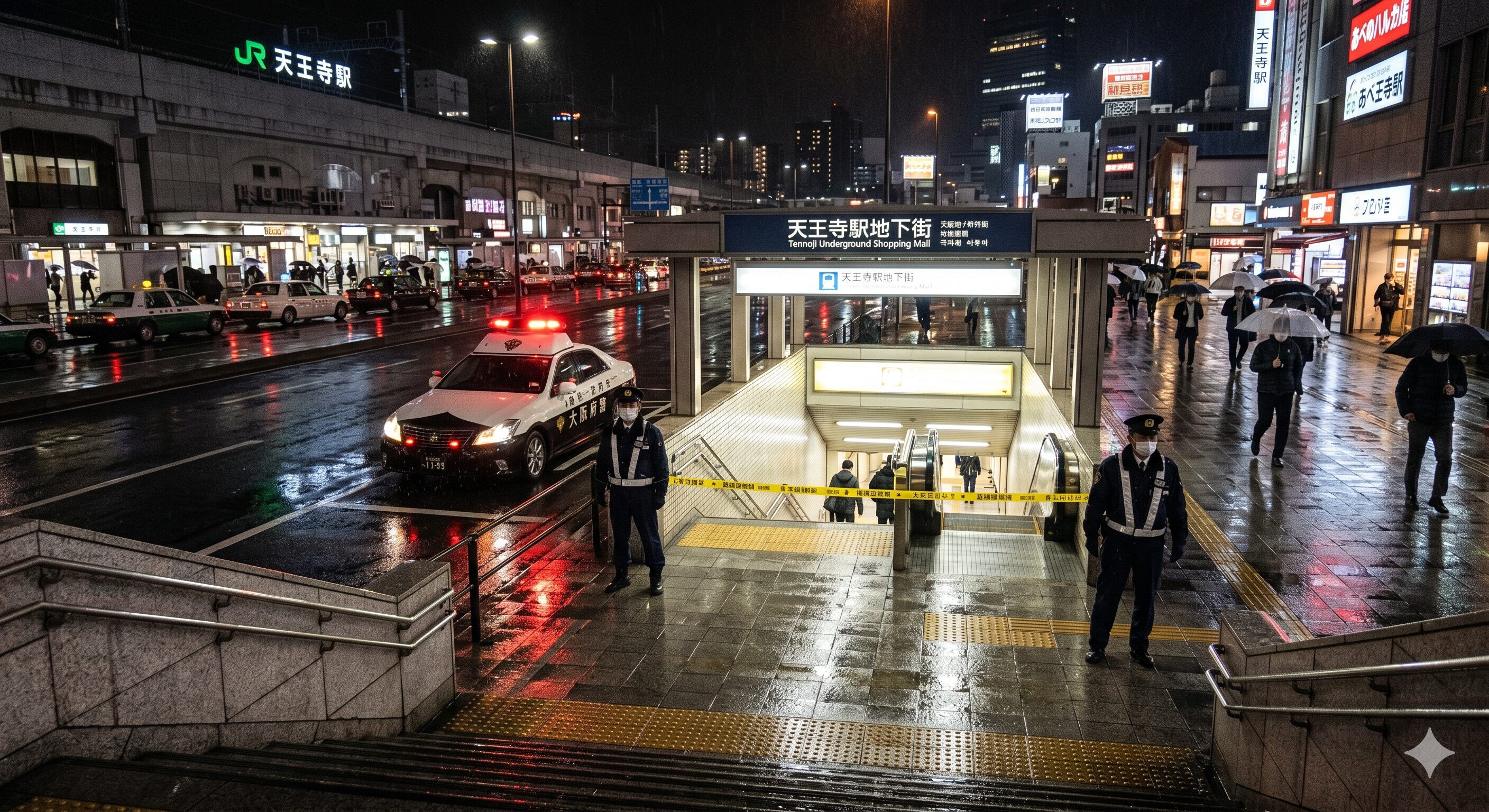 大阪市天王寺区のJR天王寺駅地下街で女性刺傷、バッグ奪われる