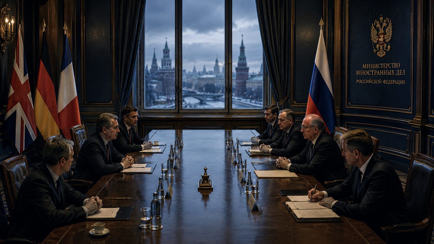 英独仏の駐ロシア大使、モスクワのロシア外務省で協議も隔たり鮮明