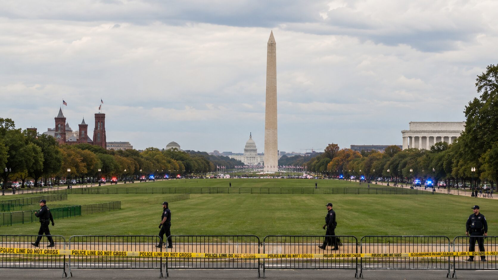 米ワシントン中心部のナショナルモールに8647 米公園警察が破壊行為で捜査