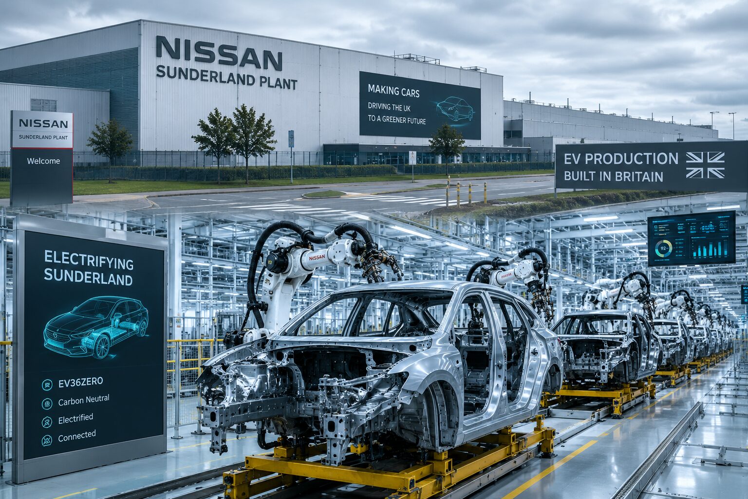 英国政府、日産のサンダーランド工場支援で長期投資を協議