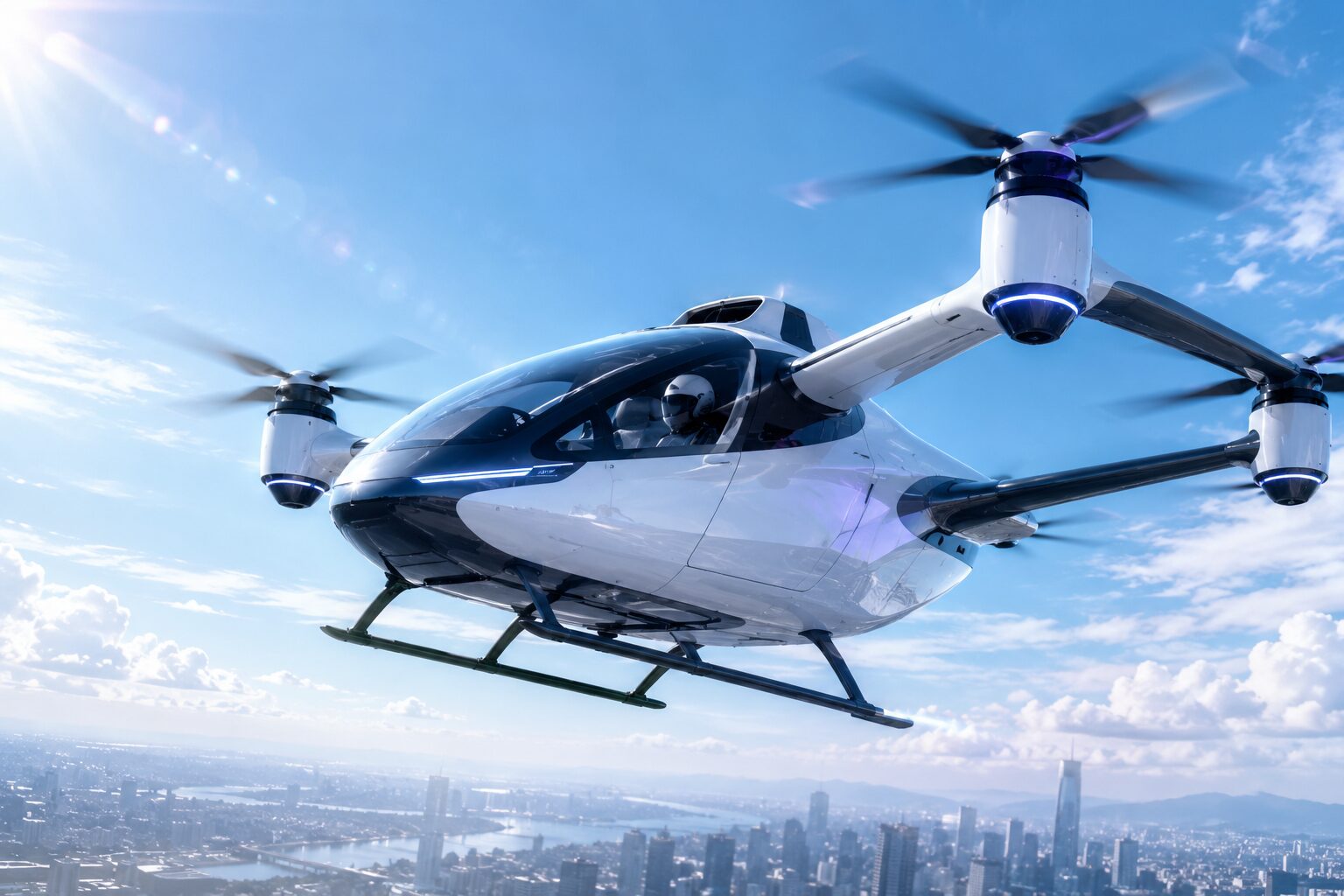 SkyDriveの空飛ぶクルマ、時速100kmの前進飛行試験を実施