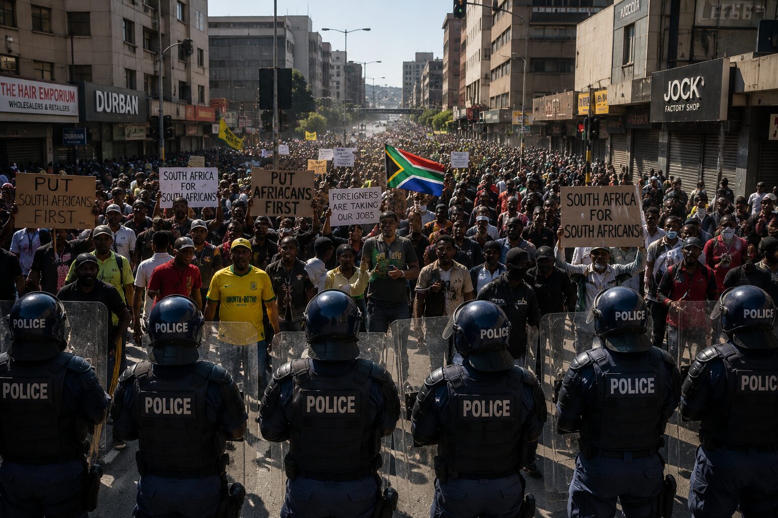 南アフリカ各地で反移民デモ 不法滞在者送還求め数千人参加