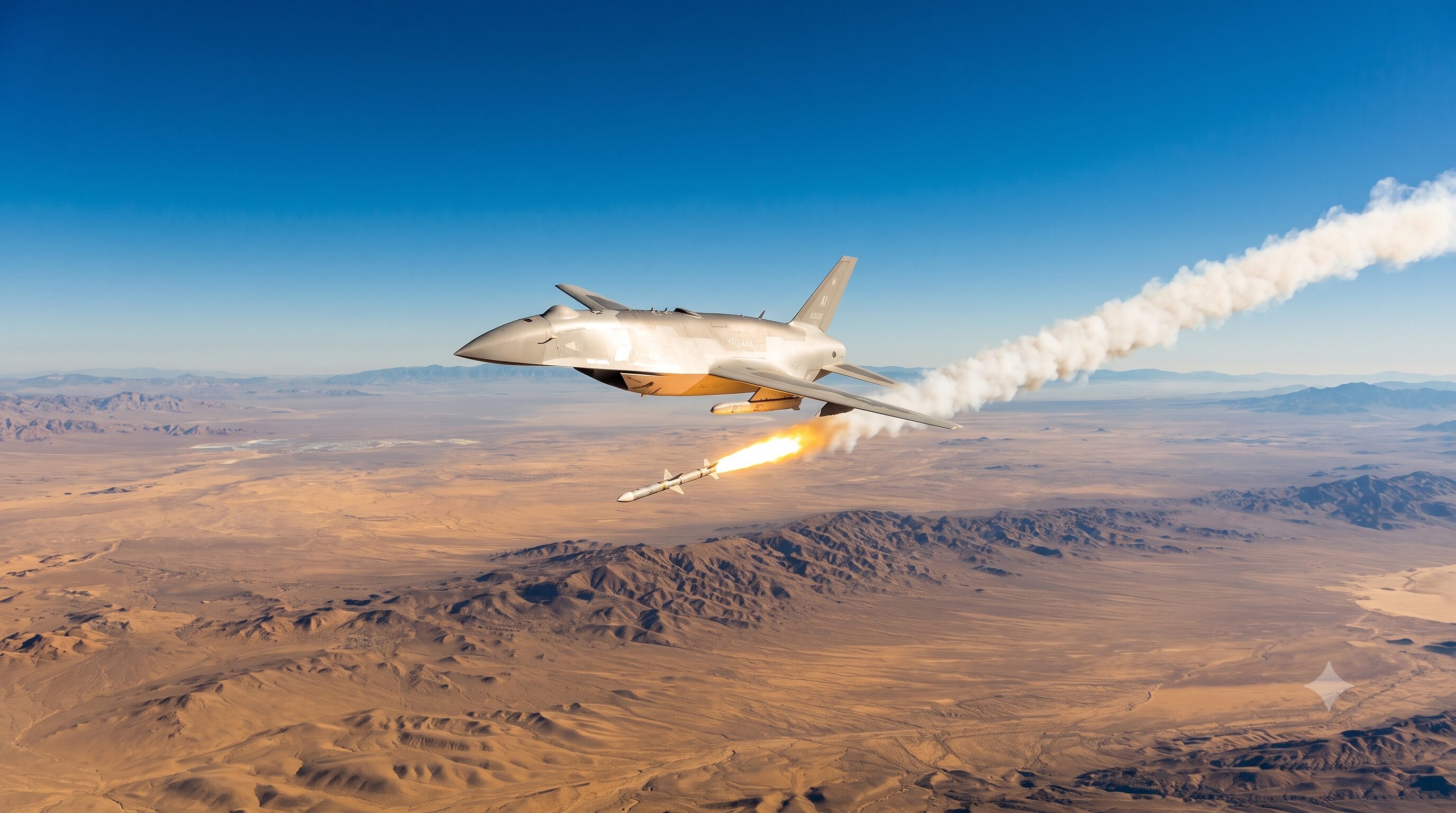 米空軍省、無人機YFQ-44Aが米国・モハベ砂漠でAIM-120実弾発射