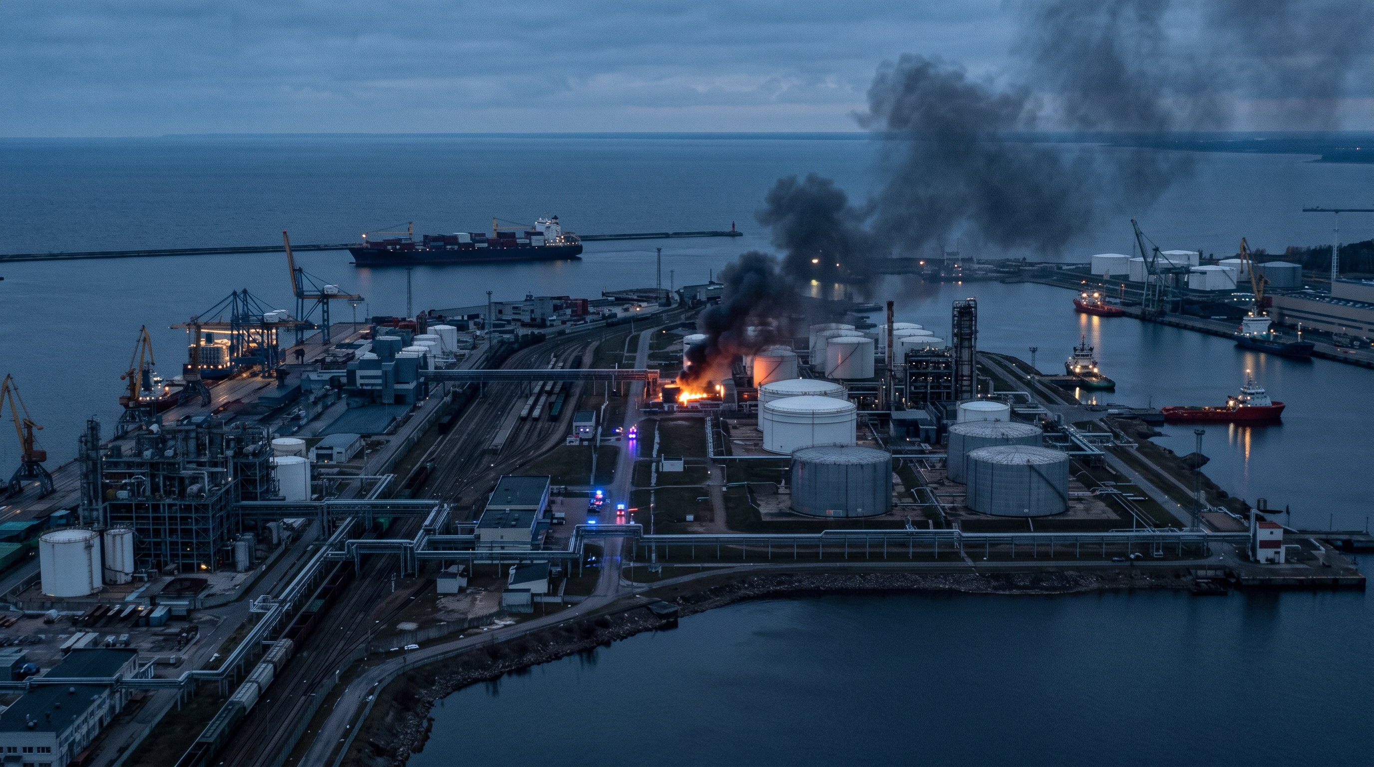 ロシア主要輸出港ウスチルガで火災　ウクライナ側、ノバテクの処理設備への攻撃を主張