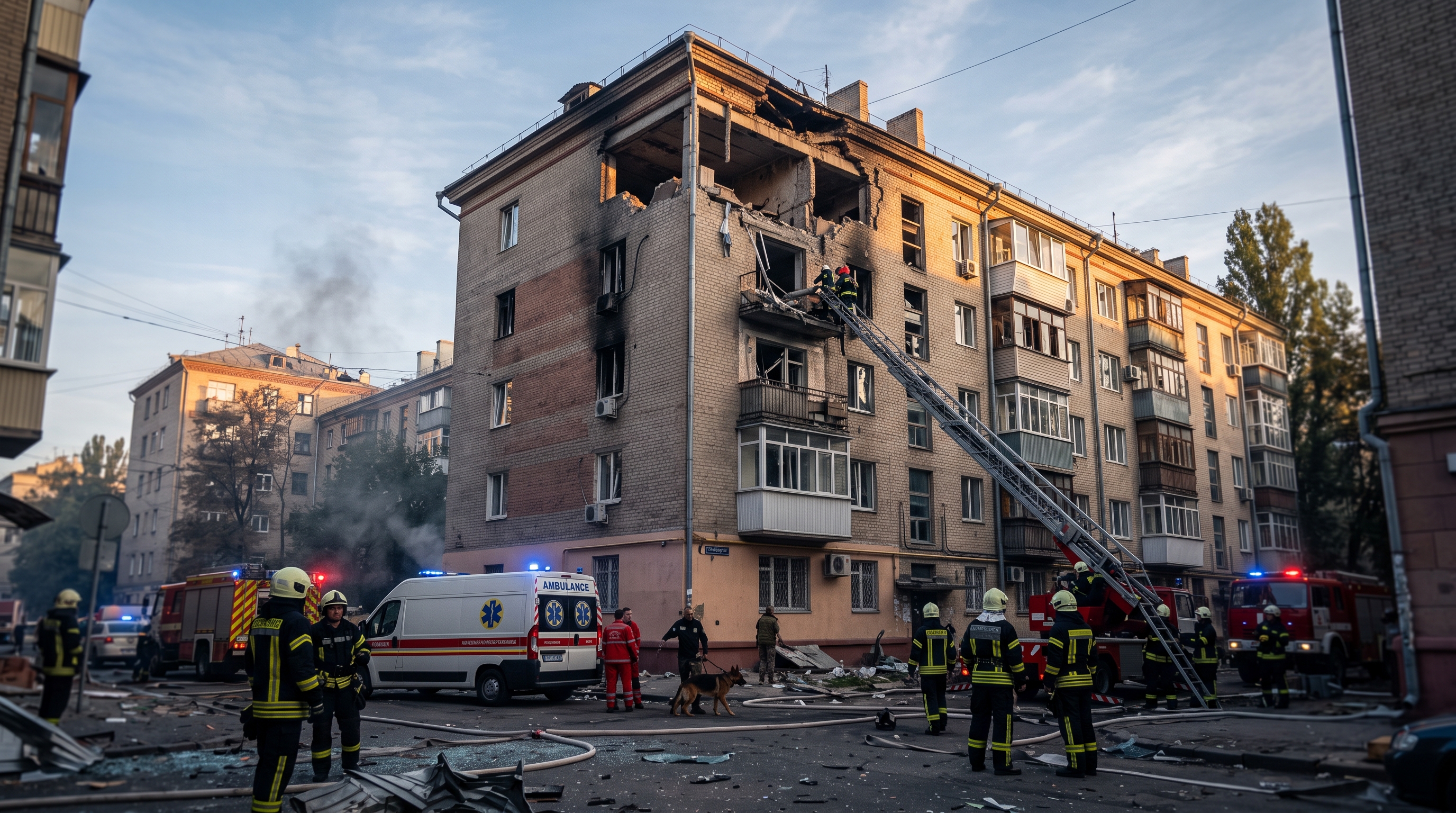 キーウ中心部、ロシアのドローン攻撃で13人負傷 7日連続の空襲、大学や住宅にも被害