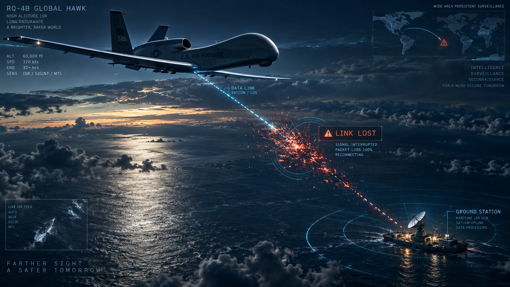 航空自衛隊、RQ-4B「グローバルホーク」墜落と断定 鳥取県沖で機体回収と原因調査