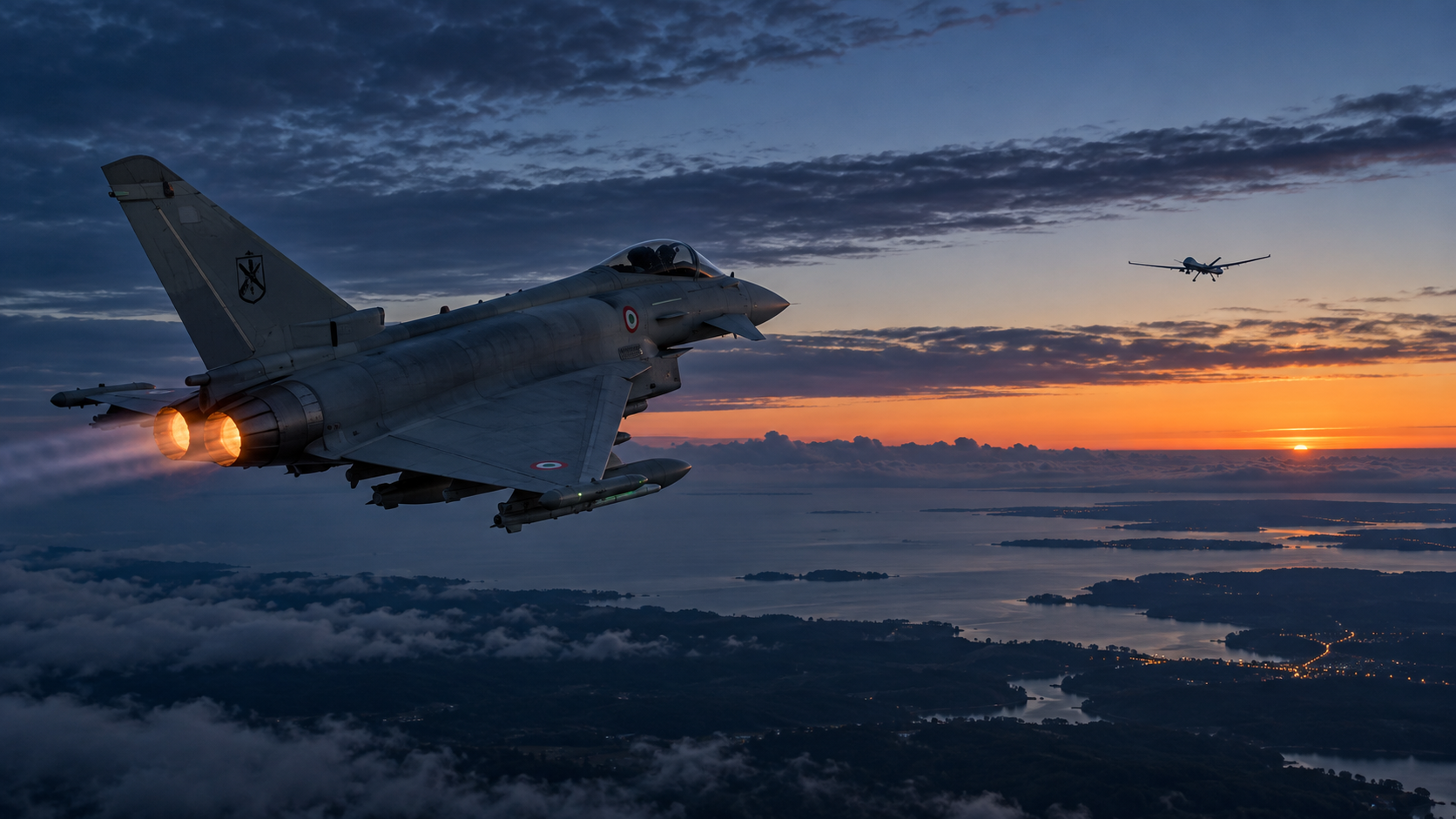 イタリア空軍、リトアニア領空の無人機を迎撃 NATO防空任務中のユーロファイター 2機が対応