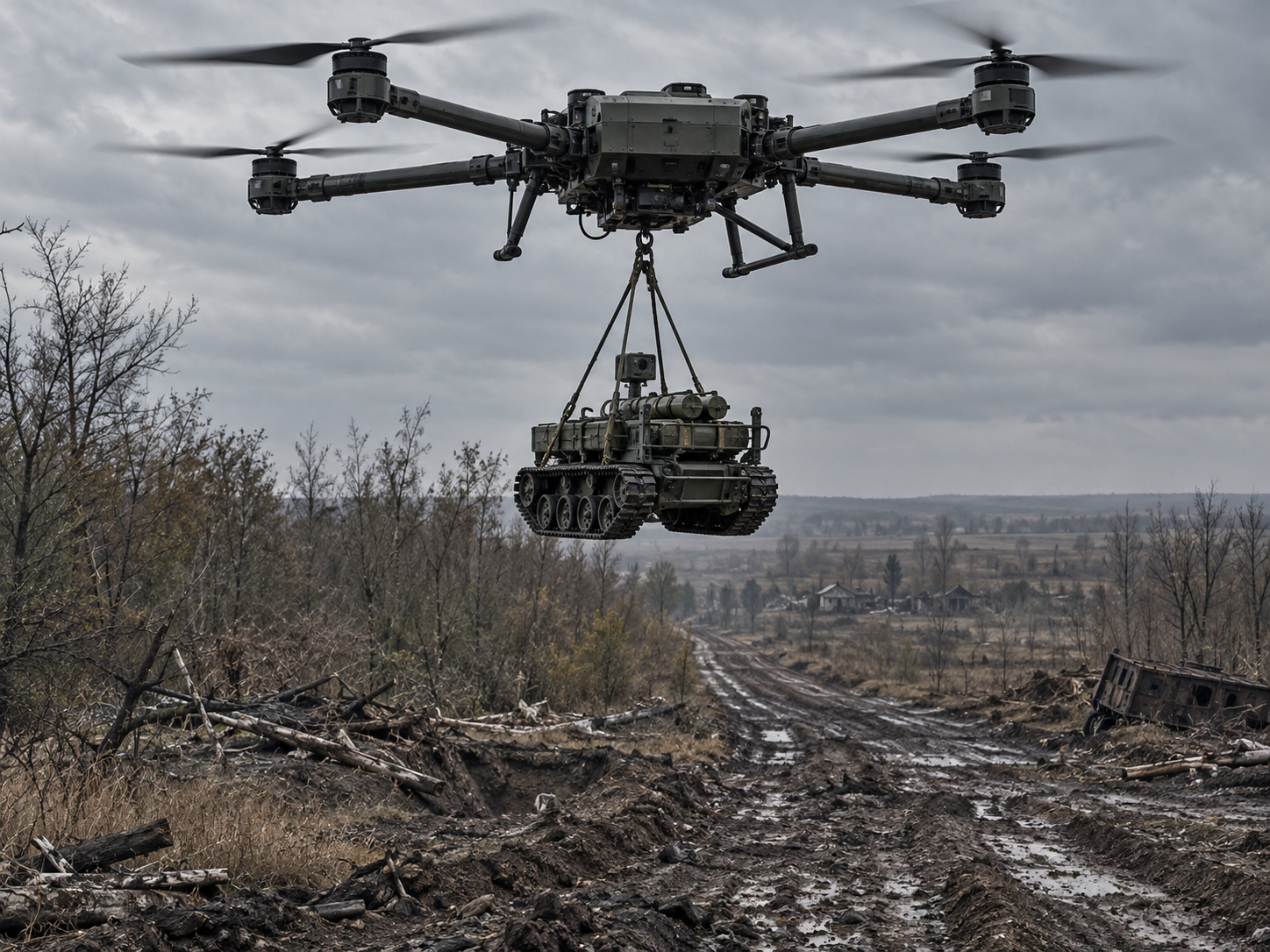 ウクライナ第3軍団、爆撃ドローンから地上ロボット投下　ロシア軍後方10キロ超への新戦術