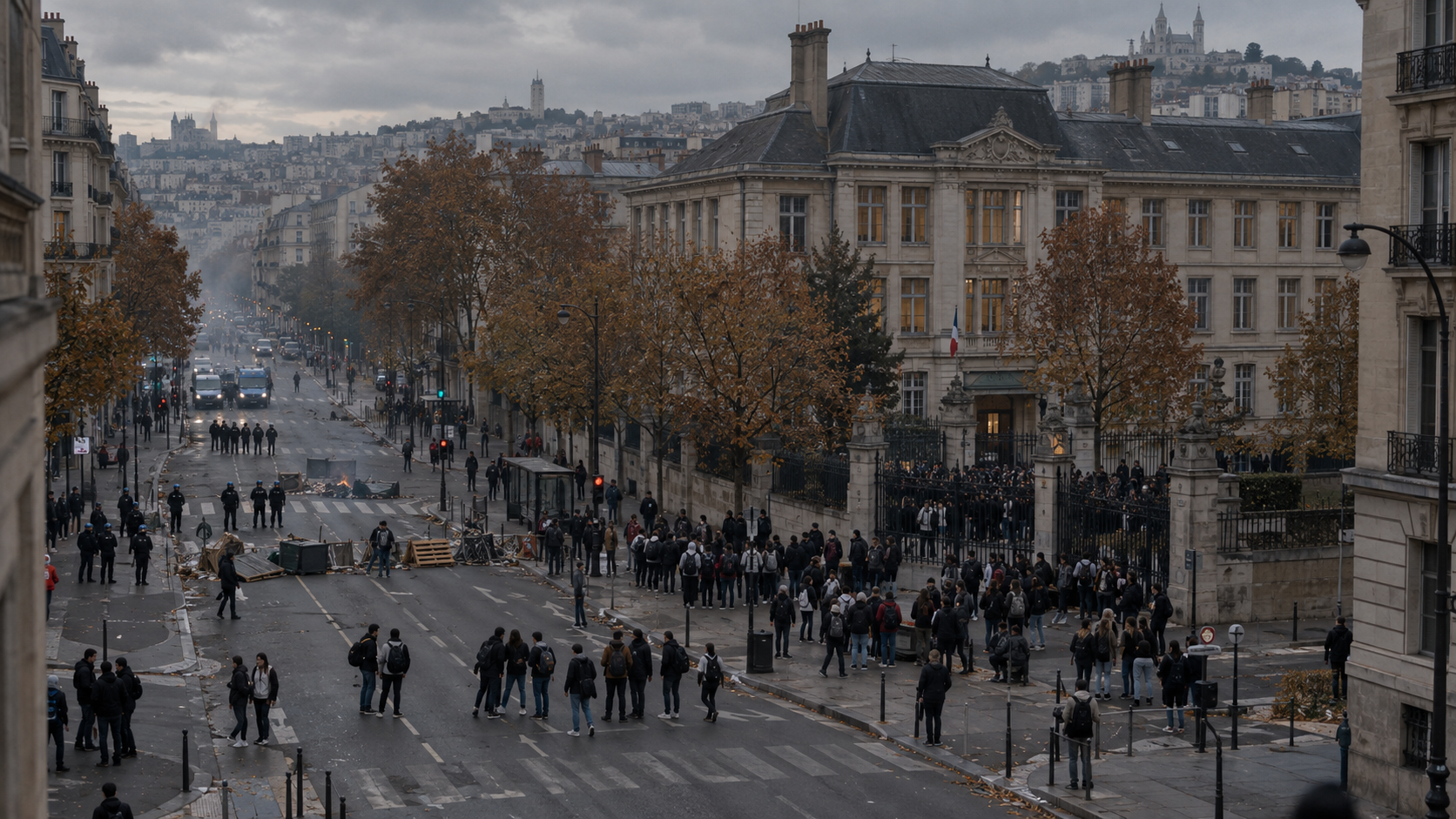 フランス高校生の抗議拡大、逮捕者5000人超　10月6日に全国デモ、最大500校で授業停止へ