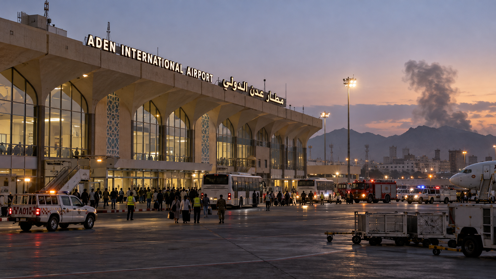 フーシ派、アデン国際空港をミサイルとドローンで攻撃　旅客便到着直前、死傷者なし
