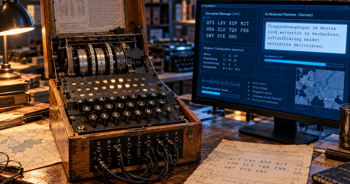 GPT-6 Astra、1941年のエニグマ電文を解読 暗号研究者が鍵と平文を確認