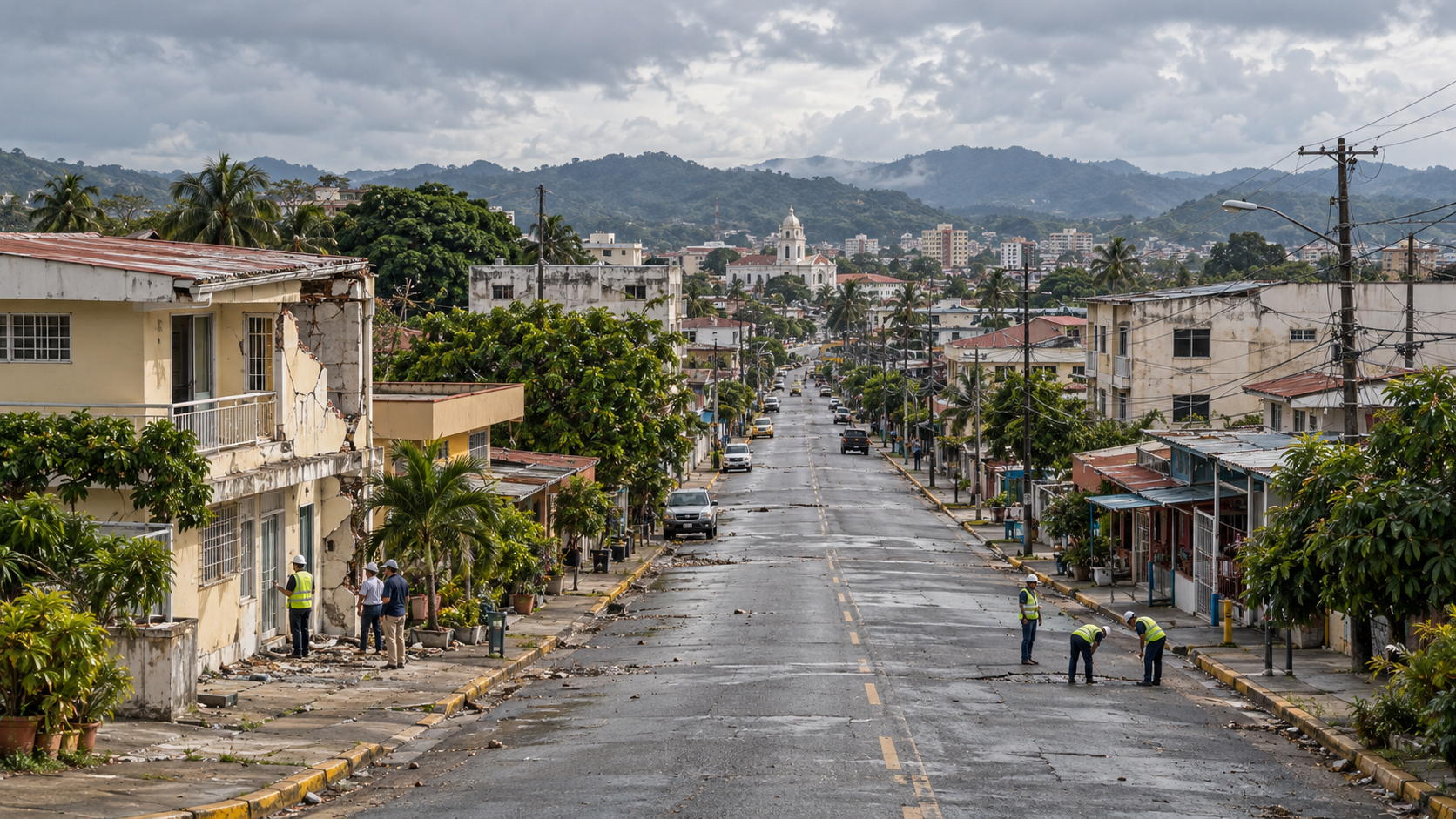パナマ南部でM7.7の地震　ペノノメのホテル後部と大聖堂の塔が倒壊、津波の脅威は解消