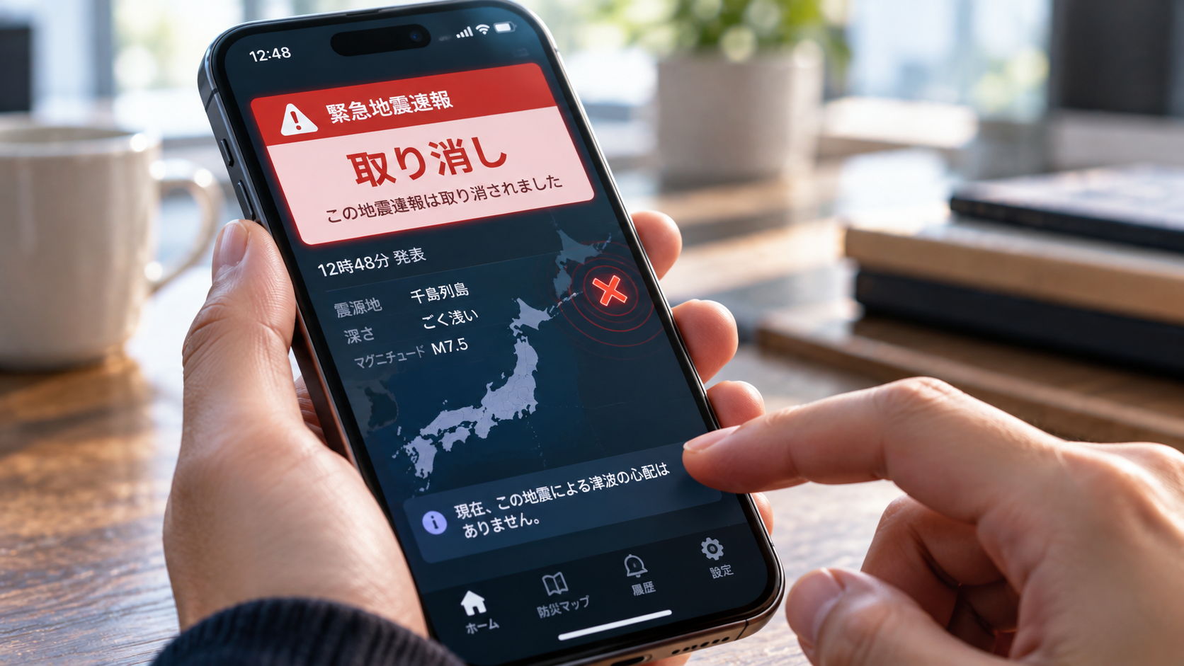 千島列島を震源とする緊急地震速報、取り消し　関東7都県や北海道、東北など広範囲が対象