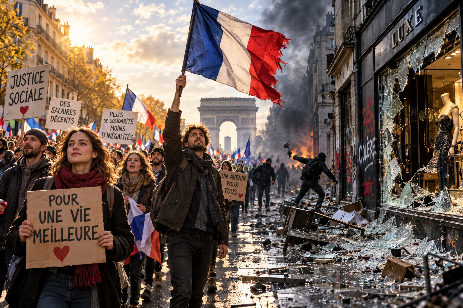 生活費高騰への抗議がフランス全土に拡大 市庁舎火災や略奪発生、警察官ら997人負傷