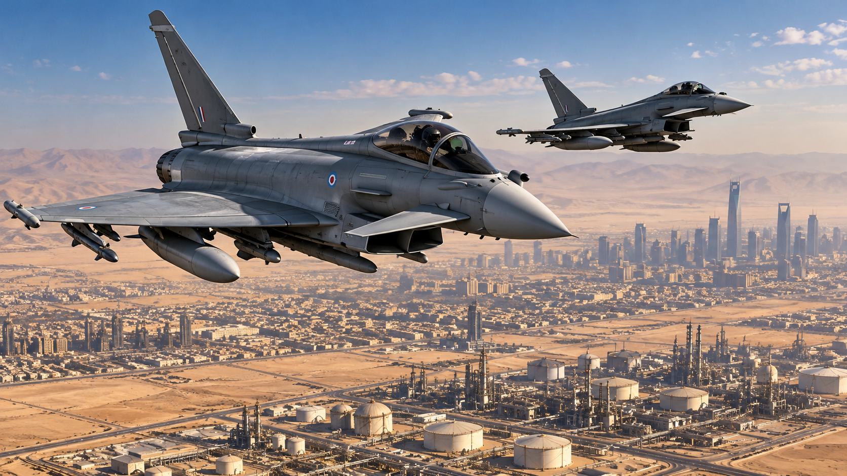 英空軍タイフーン、サウジの都市・重要インフラ防護へ　A400M輸送機と軍事顧問も提供