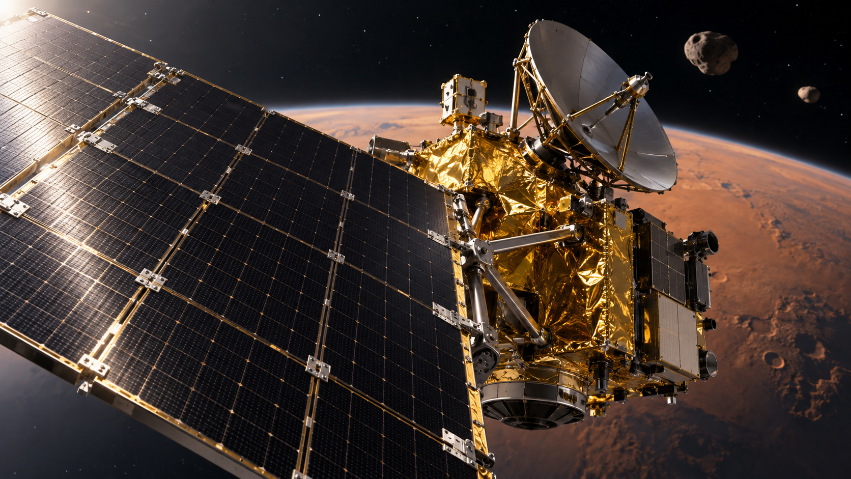 火星を目指すMMX、太陽電池パドル展開など初期運用を完了　JAXAが探査機の健全性を確認